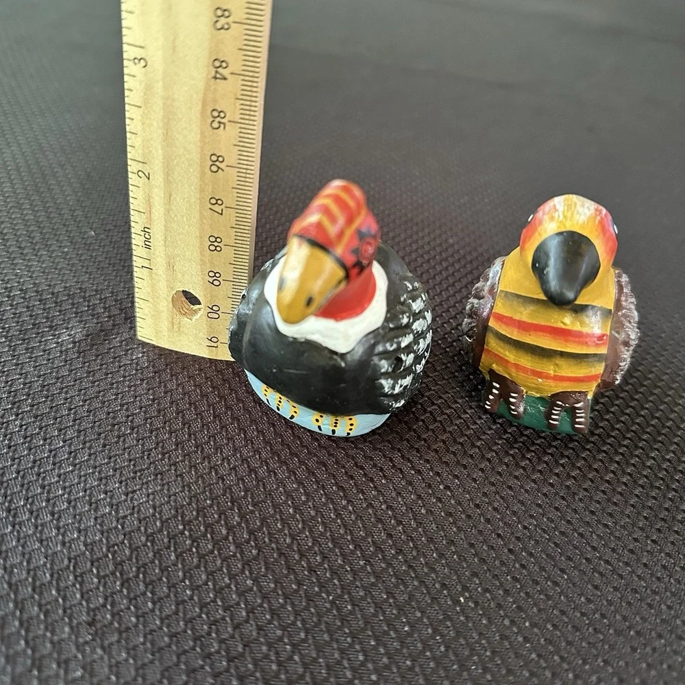 Lot of 2‎ Water Bird Whistles Peru Wood Handmade Hand Painted Colorful